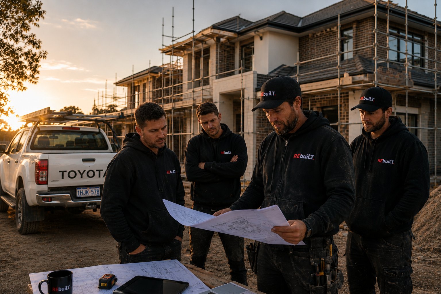 REbuiLT. crew reviewing plans
